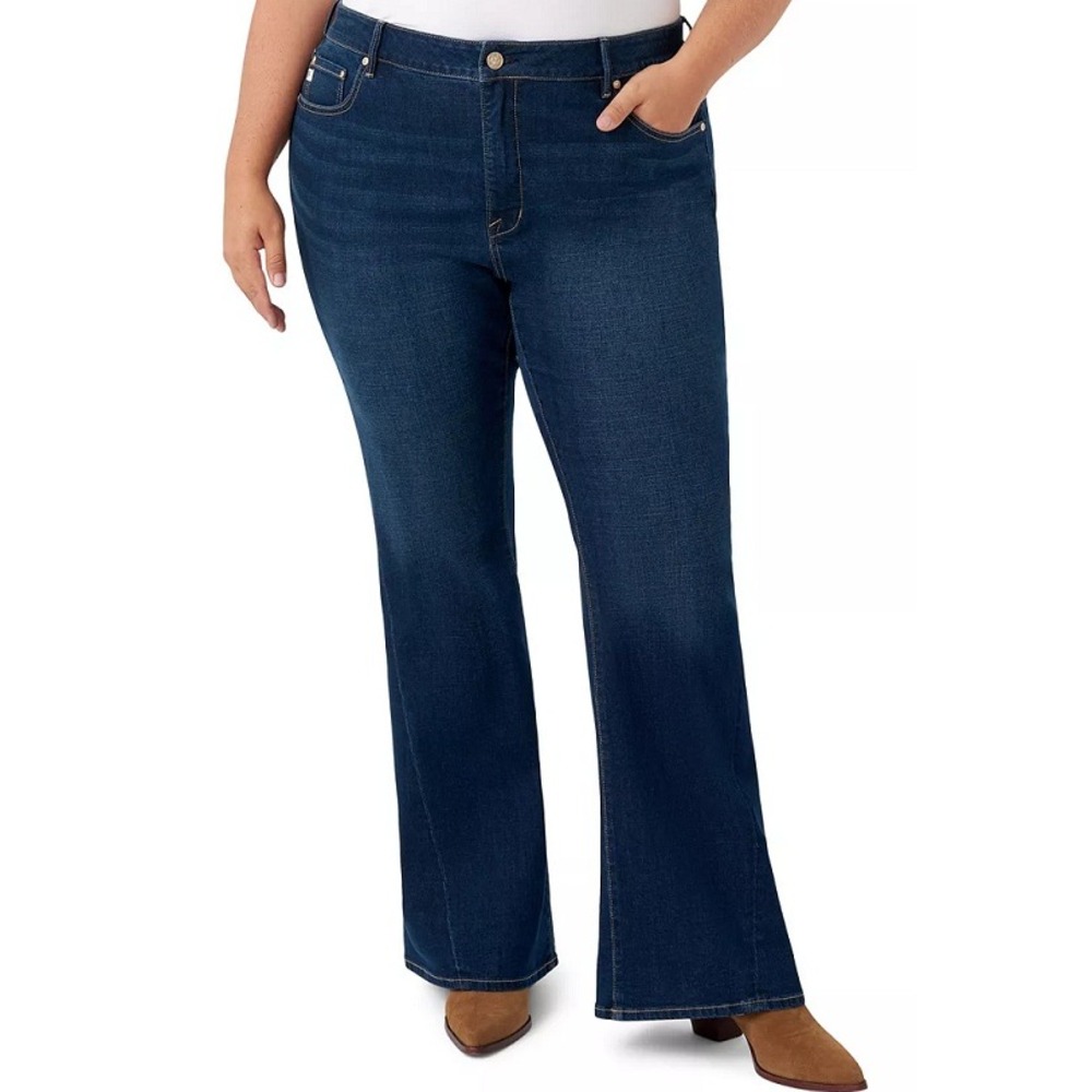 Seven7 Women Slim Boot‎ Jeans Dark Indigo Blue Stretch Denim Size 20 Plus